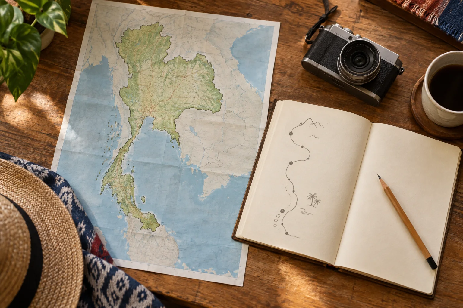 Map-style view of Thailand